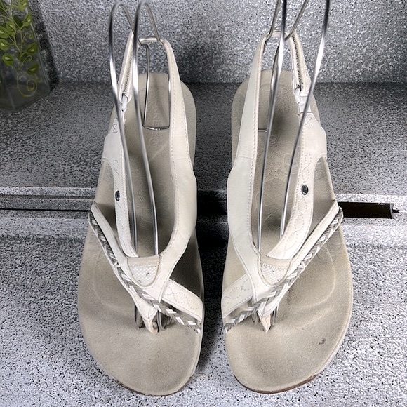 Merrell Silver Birch Leather Braided Slingback Outdoor Thong Sandals Shoes Sz 9 - Picture 5 of 8